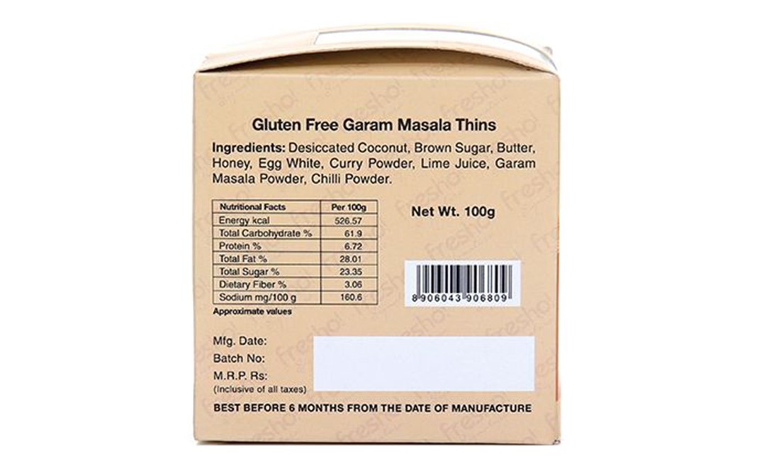 Fresho Signature Gluten Free Garam Masala Thins   Pack  100 grams